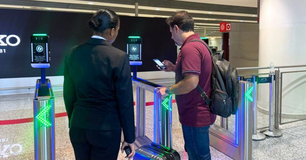 Viracopos é o primeiro aeroporto do país a inserir conjunto de biometria aos passageiros — Foto: Isabella Assis/Viracopos